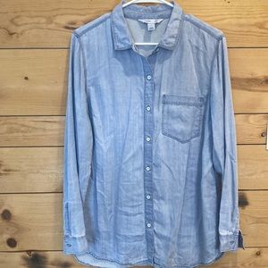Chambray tunic button up shirt Old Navy